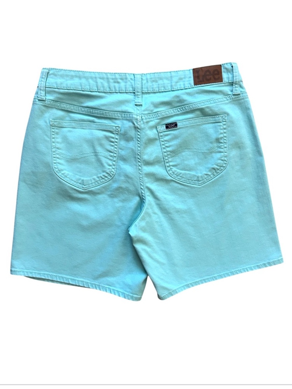Lee Women's Aqua Blue Jean Cotton Shorts Sz.12 - Picture 2 of 3